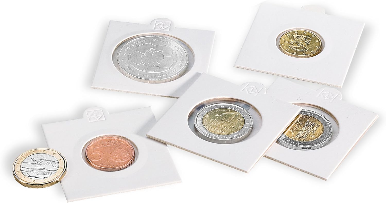 `Matrix Coin Holders, White, Inside 37,5 Mm, Self-Adhesive, Pack Of 25`