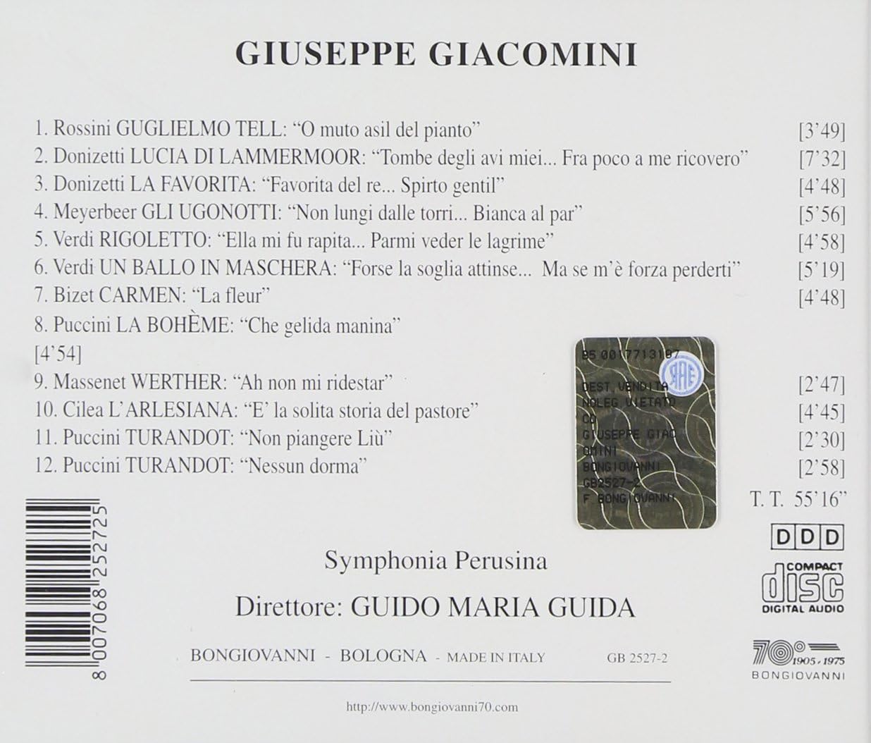 Giuseppe Giacomini Sings Opera Arias