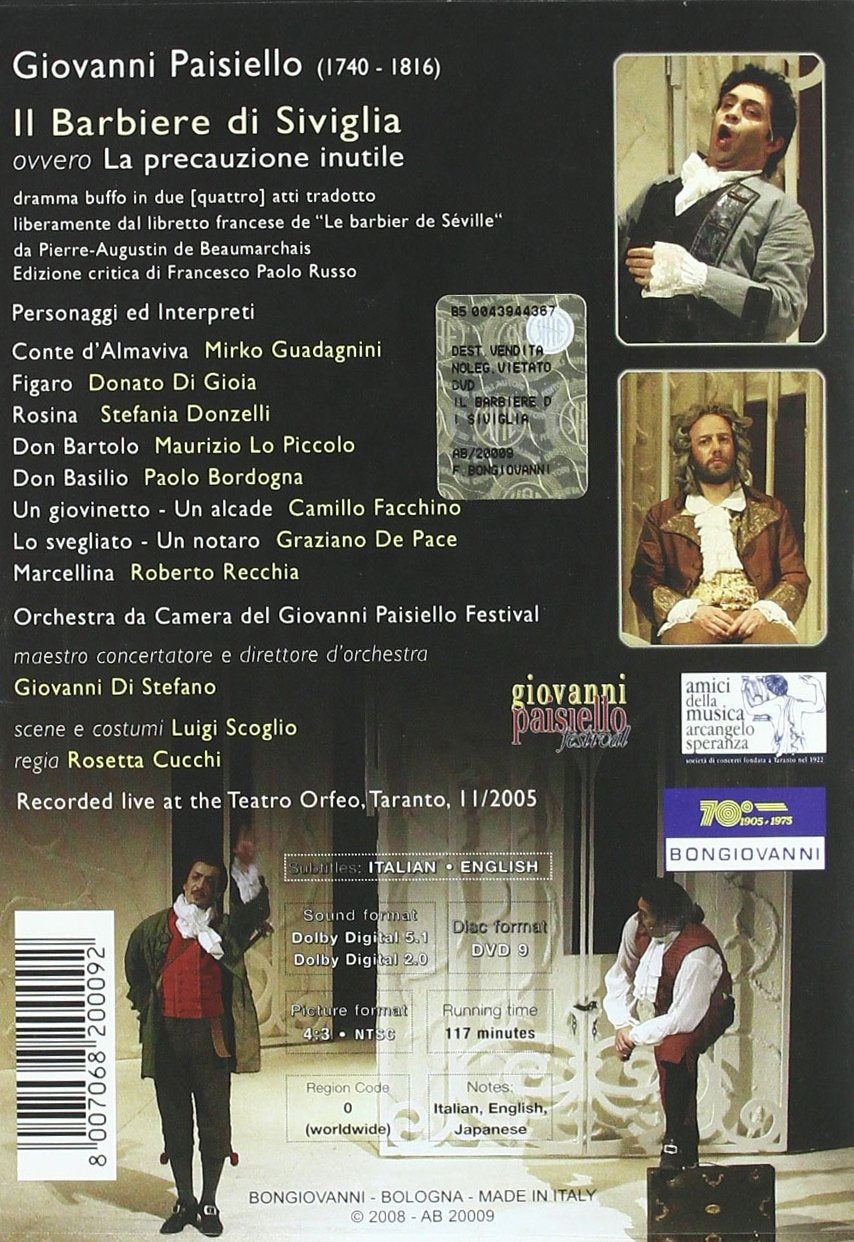 IL Barbiere di Siviglia: opera buffa in due (quattro) atti