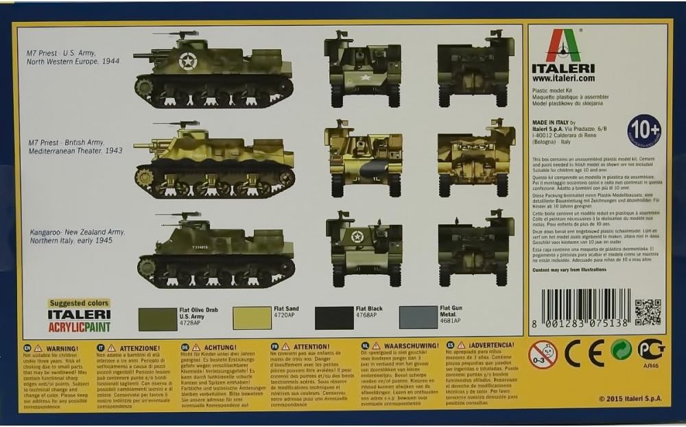 Italeri 510007513 - 1:72 US M7 Priest 105 mm/Kang Fa.Ass.Kit, Tank