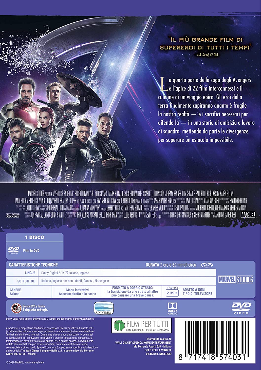 Avengers - Endgame (10° Anniversario)