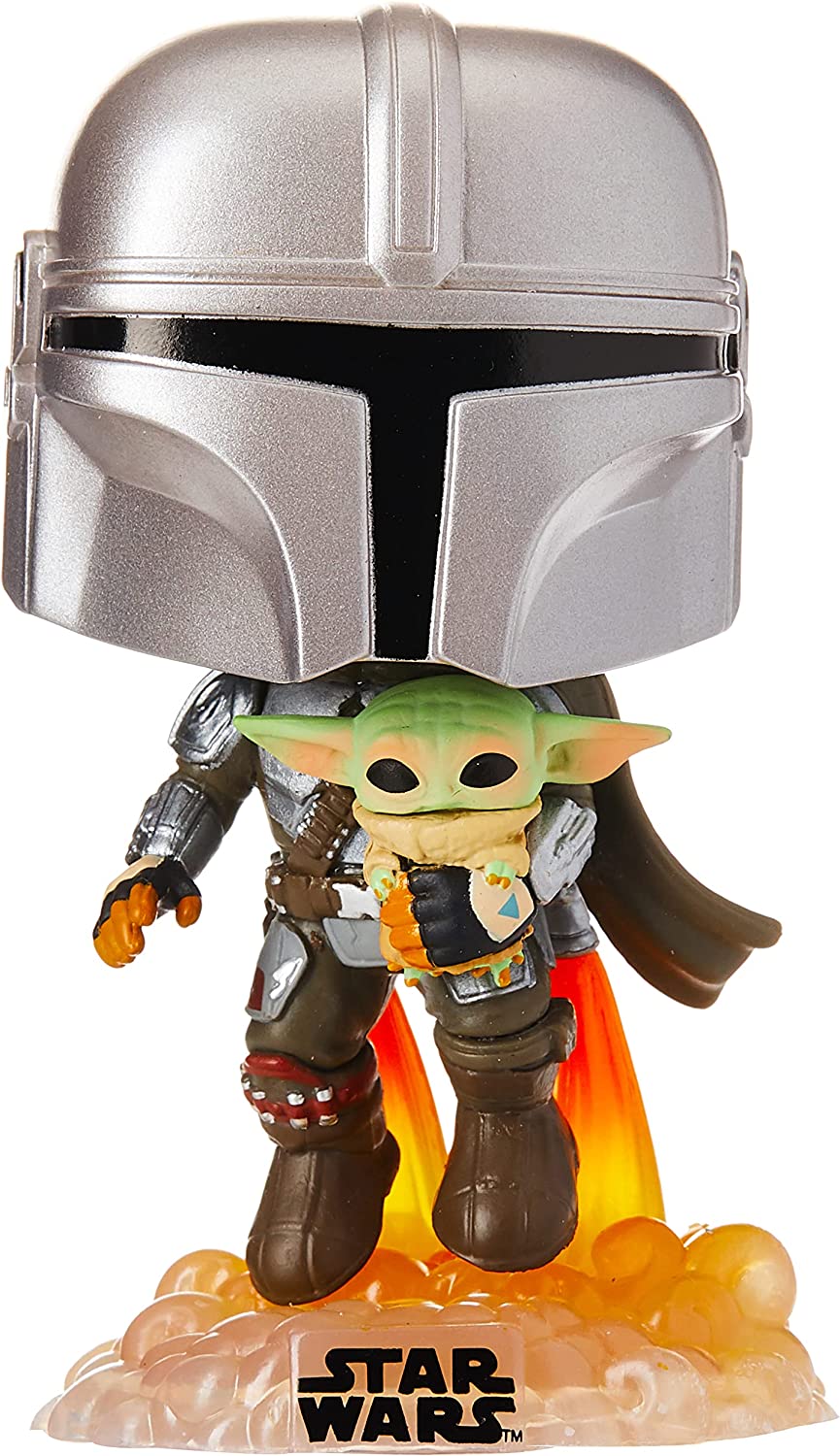 Funko POP Star Wars: The Mandalorian-Mando Flying w/Jet Pack Figura da Collezione, Multicolore, 50959 & Pop Marvel: 80th-First Appearance Spider-Man Collectible Toy, 46952, Multicolour