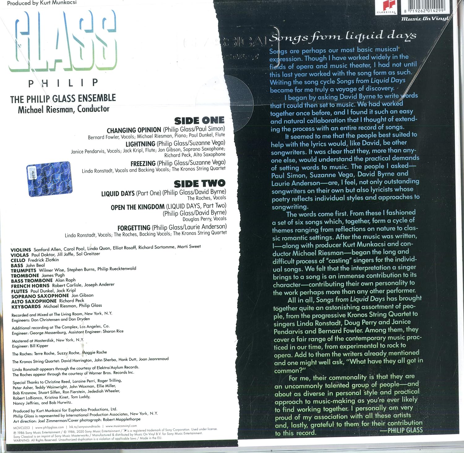 Songs From Liquid Days (Deluxe sleeve)