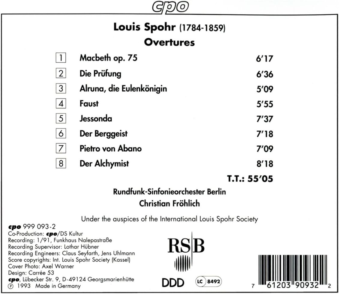 Overtures (Frohlich, Rundfunk Sinfonieorchester Berlin)