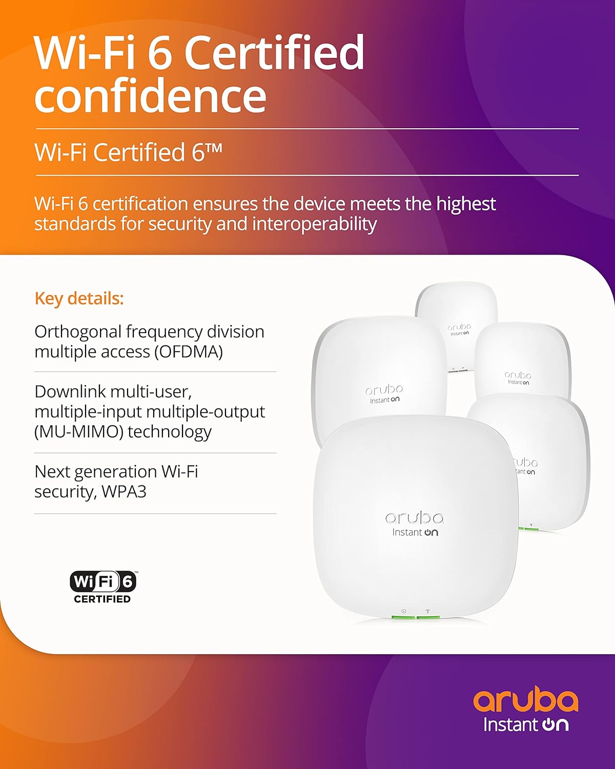 Aruba Instant On AP22 2x2 WiFi 6 Wireless Access Point | RW rest-of-world Model | Power Source Not Included (R4W02A