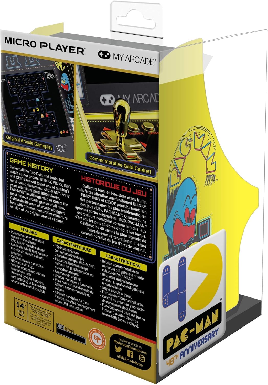 6.75" COLLECTIBLE RETRO PAC-MAN 40TH ANNIVERSARY MICRO PLAYER (PREMIUM EDITION