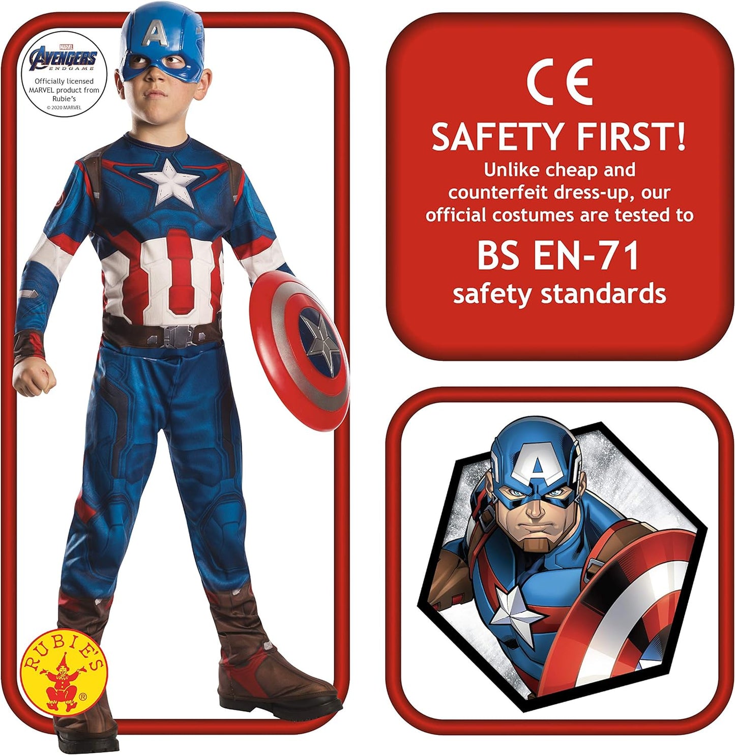 Rubie's Official Marvel Endgame Captain America Shield, 12-inch Child's Fancy Dress Accessory,12 x 12 x 2 inches