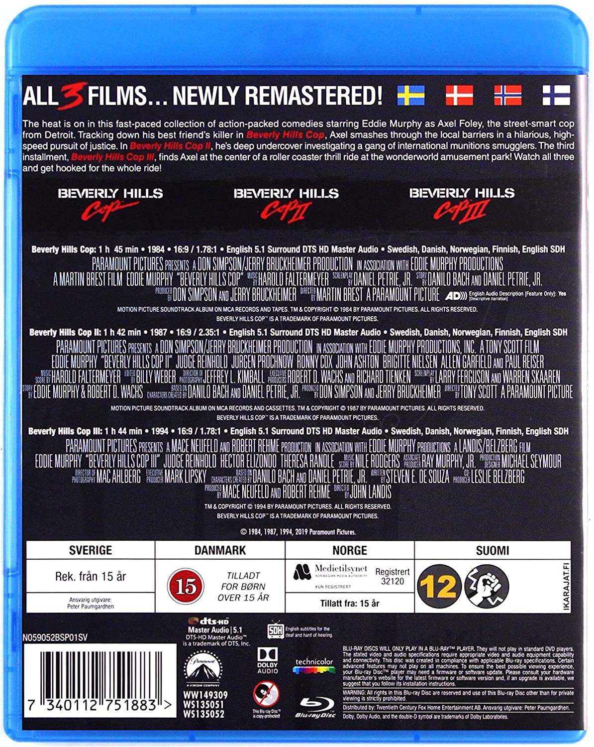 Beverly Hills Cop 1-3 (English audio. English subtitles