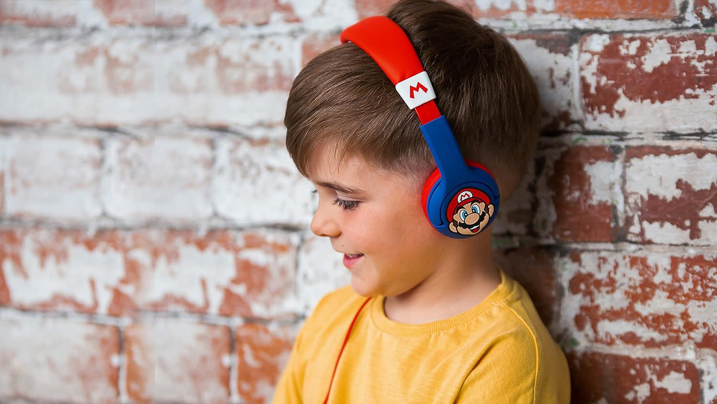 OTL Technologies SM0762 Kids Headphones - Super Mario Wired Headphones for Ages 3-7 Years