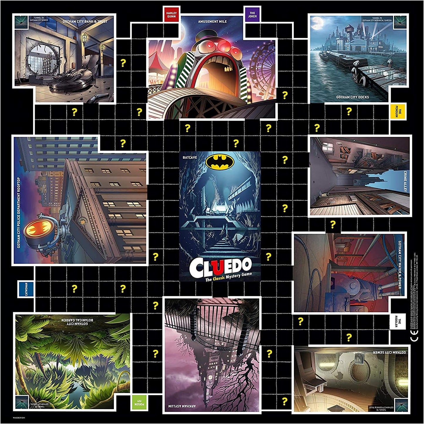 Winning Moves Batman Cluedo Mystery Board Game, Discover who Kidnapped Commissioner Gordon, Was it Harley Quinn, Poison ivy, The Joker or Cat Woman, gift and toy for boys and girls aged 8 plus