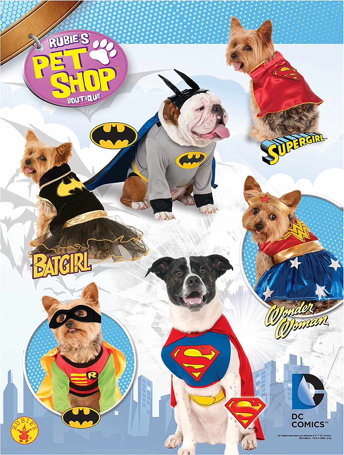 Rubie's Official 580323S DC Comics Batgirl-Kostüm für Hunde mit Tutu, Größe M (Hals bis Schwanz 38 cm, Brust 43 cm