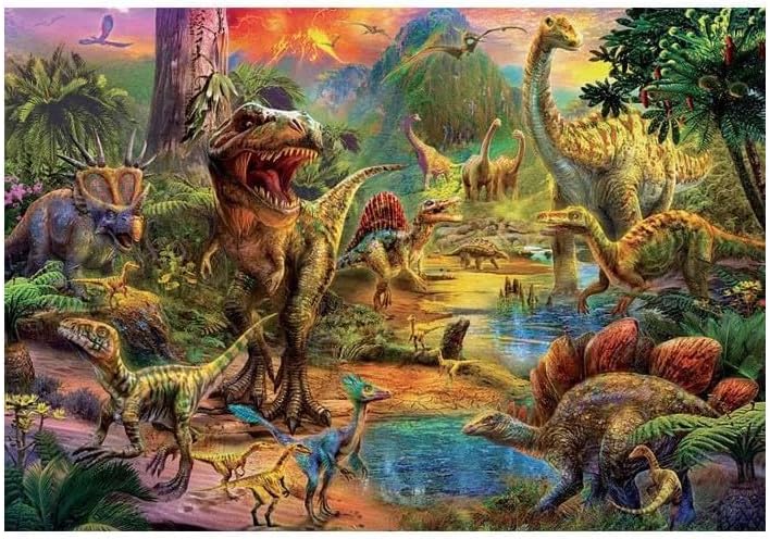Educa - Puzzel met 1000 stukjes voor volwassenen, land van de dinosaurus, puzzel met 1000 stukjes voor volwassenen en kinderen vanaf 14 jaar, dinos (17655
