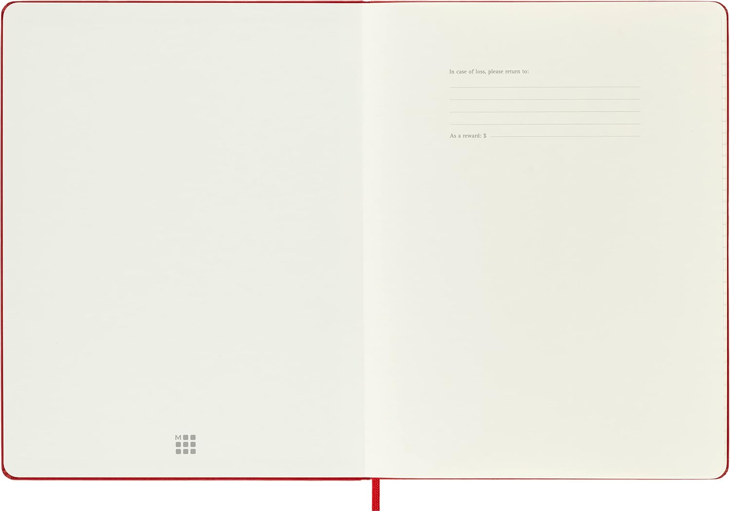 Moleskine Classic Ruled Paper Notebook, Hard Cover and Elastic Closure Journal, Color Scarlet Red, Size Extra Large 19 x 25 cm, 192 Pages