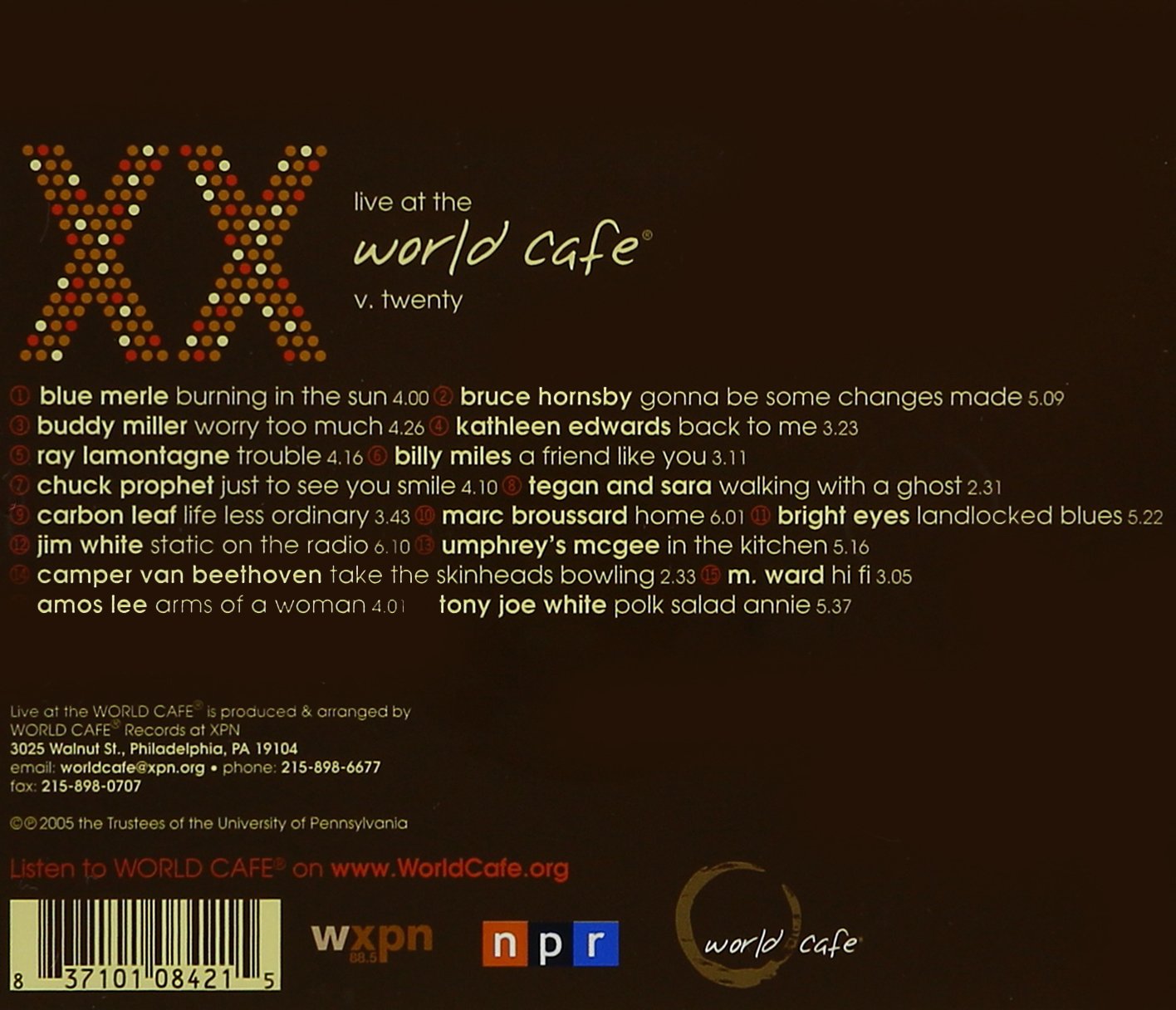 Live at the World Cafe, Vol. 20