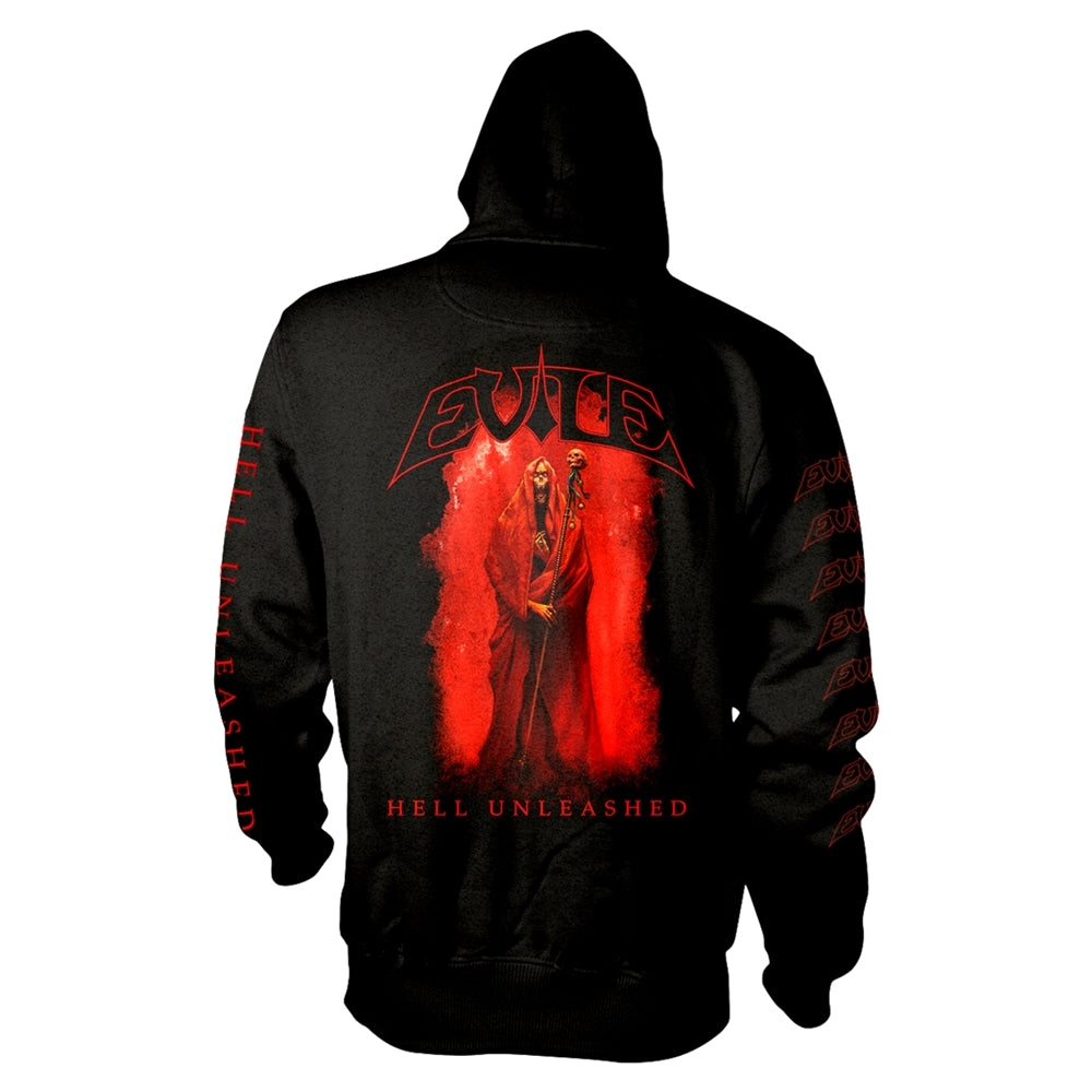 EVILE - HELL UNLEASHED (BLACK) BLACK Hooded Sweatshirt with Zip Small