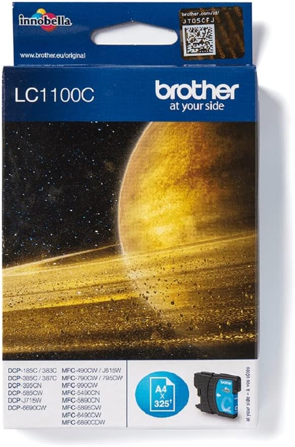 Brother LC-1100C Inkjet Cartridge, Cyan, Single Pack, Standard Yield, Includes 1 x Inkjet Cartridge, Brother Genuine Supplies