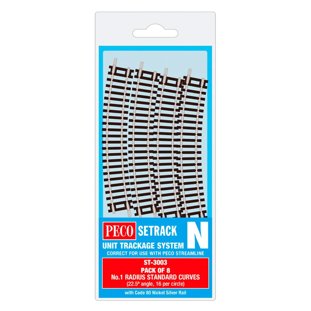 Peco ST-3003 Setrack Standard Curve Track Radius 1 228mm (8