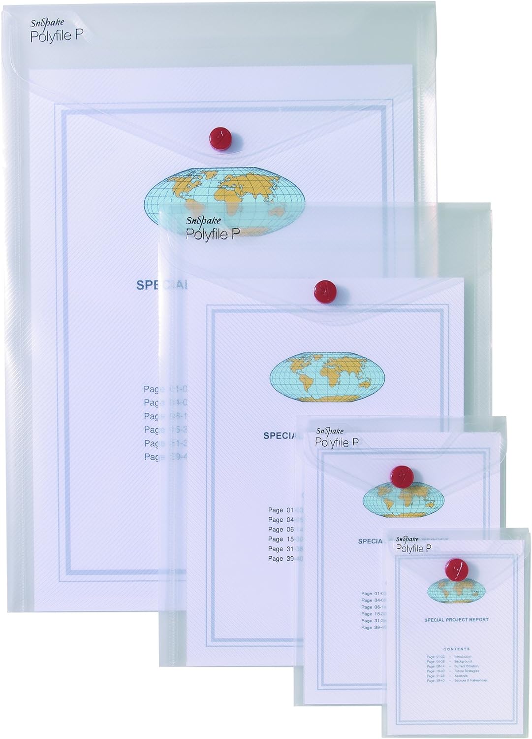 Snopake A6 Polyfile P Portrait Popper Wallet with Press Stud Closure Clear