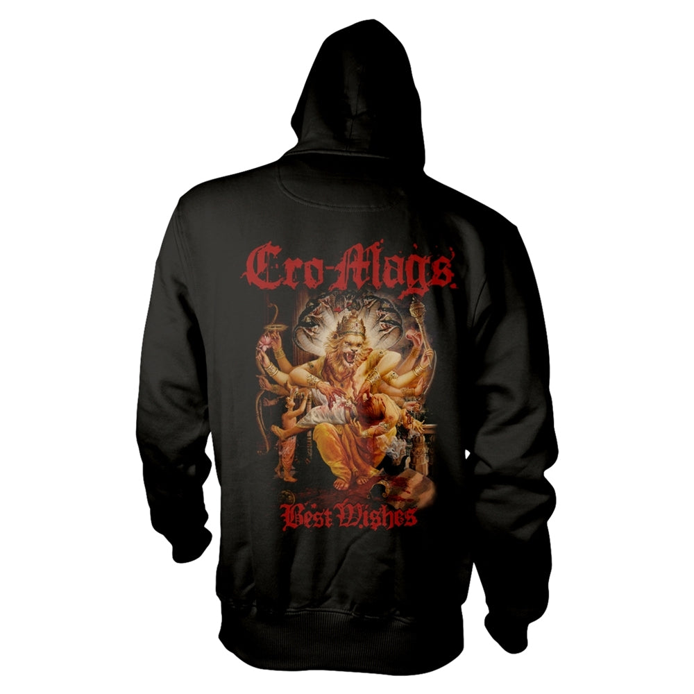 CRO-MAGS - BEST WISHES BLACK Hooded Sweatshirt Medium