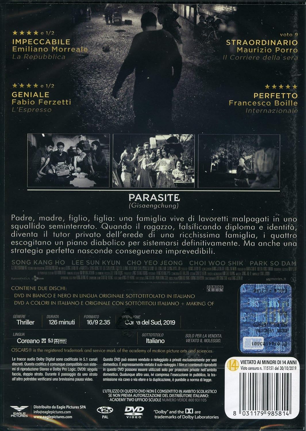 Parasite B&W Version (Dv Black & White Ov Sub Ita + Dv Theatrical) ( Box 2 Dv)