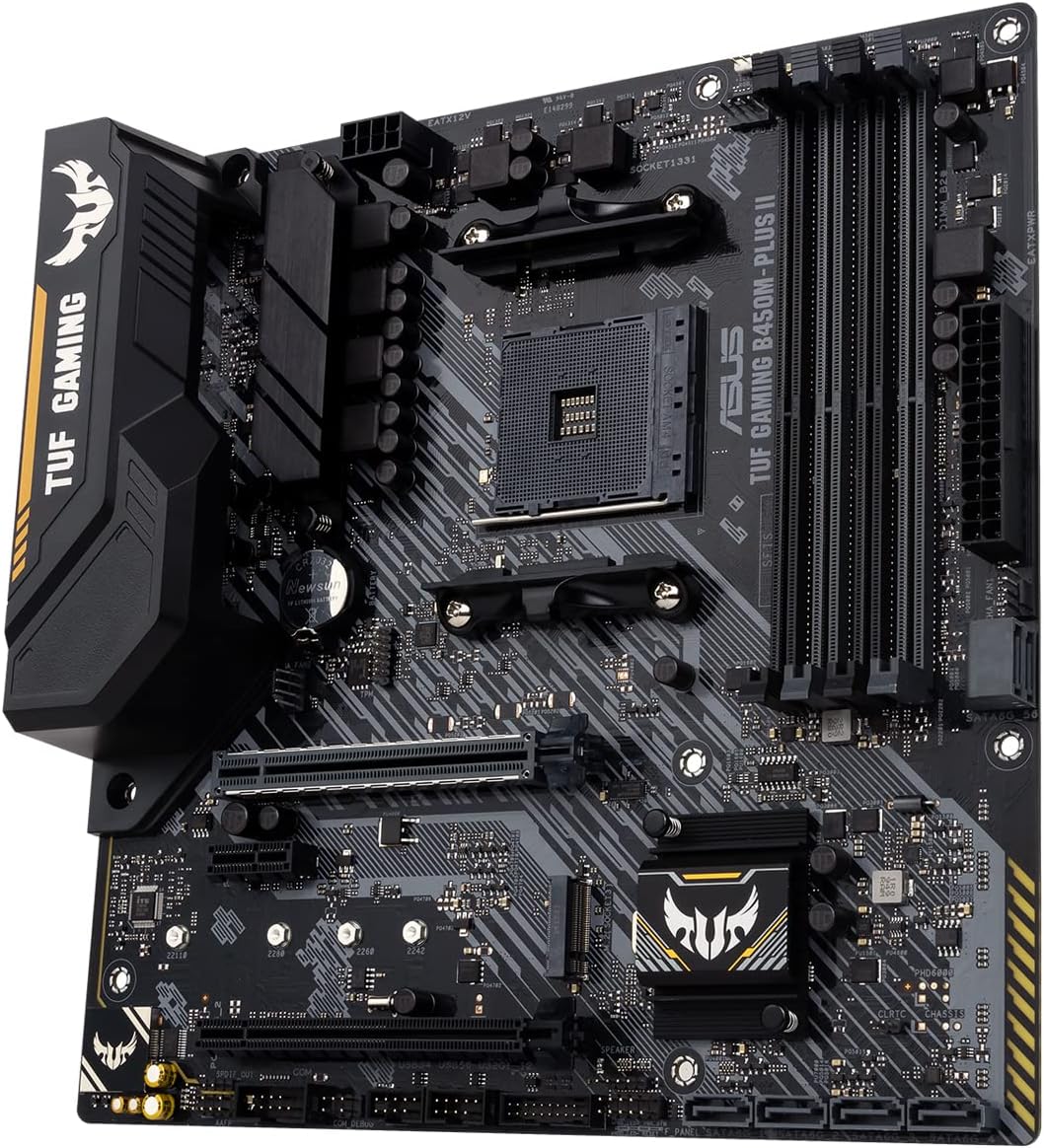 ASUS TUF GAMING B450M-PLUS II, AMD AM4, MATX, 128GB DDR4, 4DIMM, HDMI, DVI, PCIE