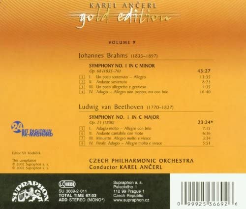 Karel Ancerl Gold Edition. Beethoven; Brahms - Symphony No 1