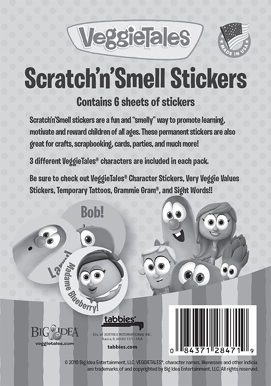 Veggietales Scratch `N` Smell Stickers