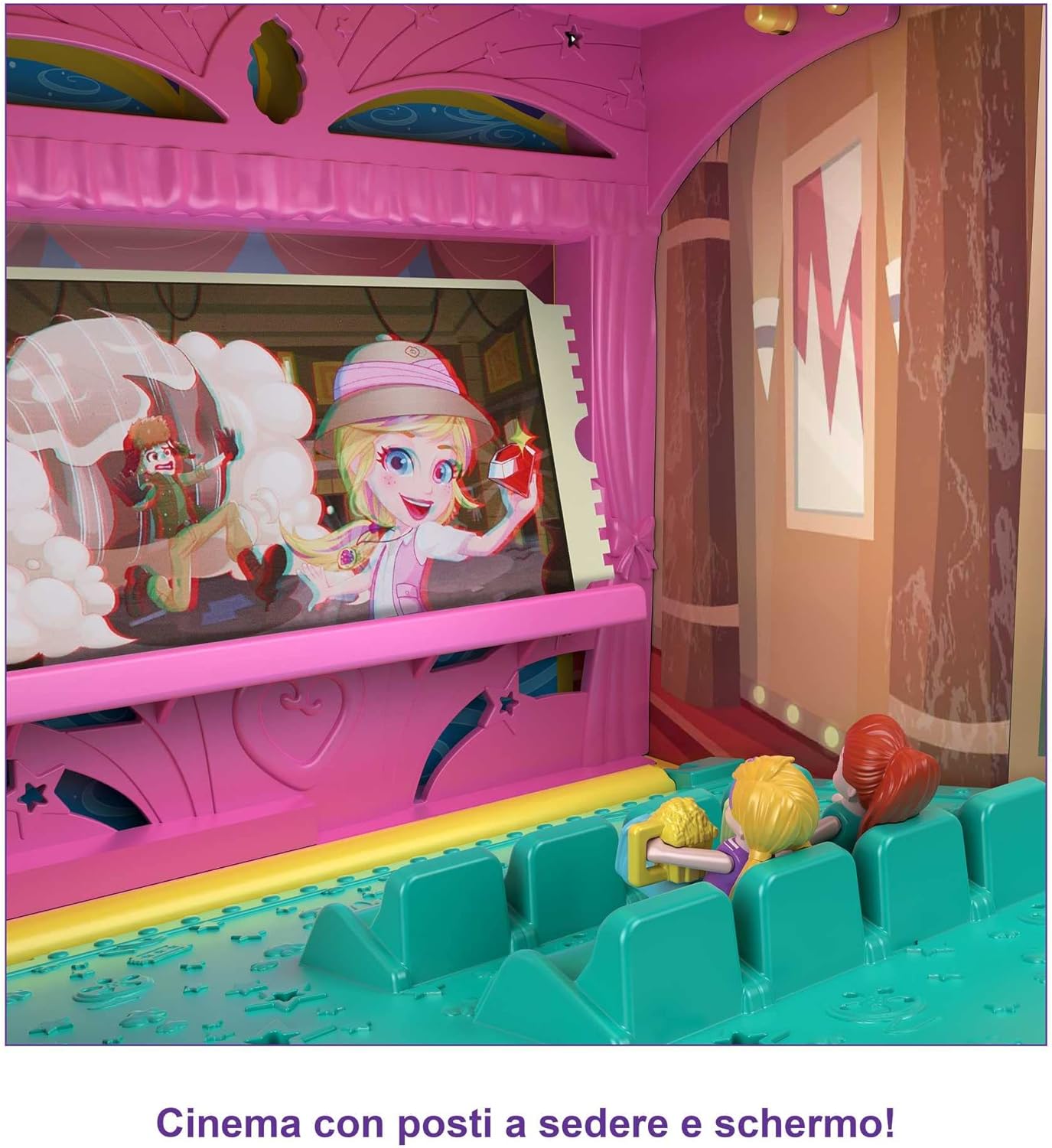 Polly Pocket Cofre con Forma de Cubo de Palomitas, Incluye 20 sorpresas, Juguete para Regalo +4 años (Mattel GVC96