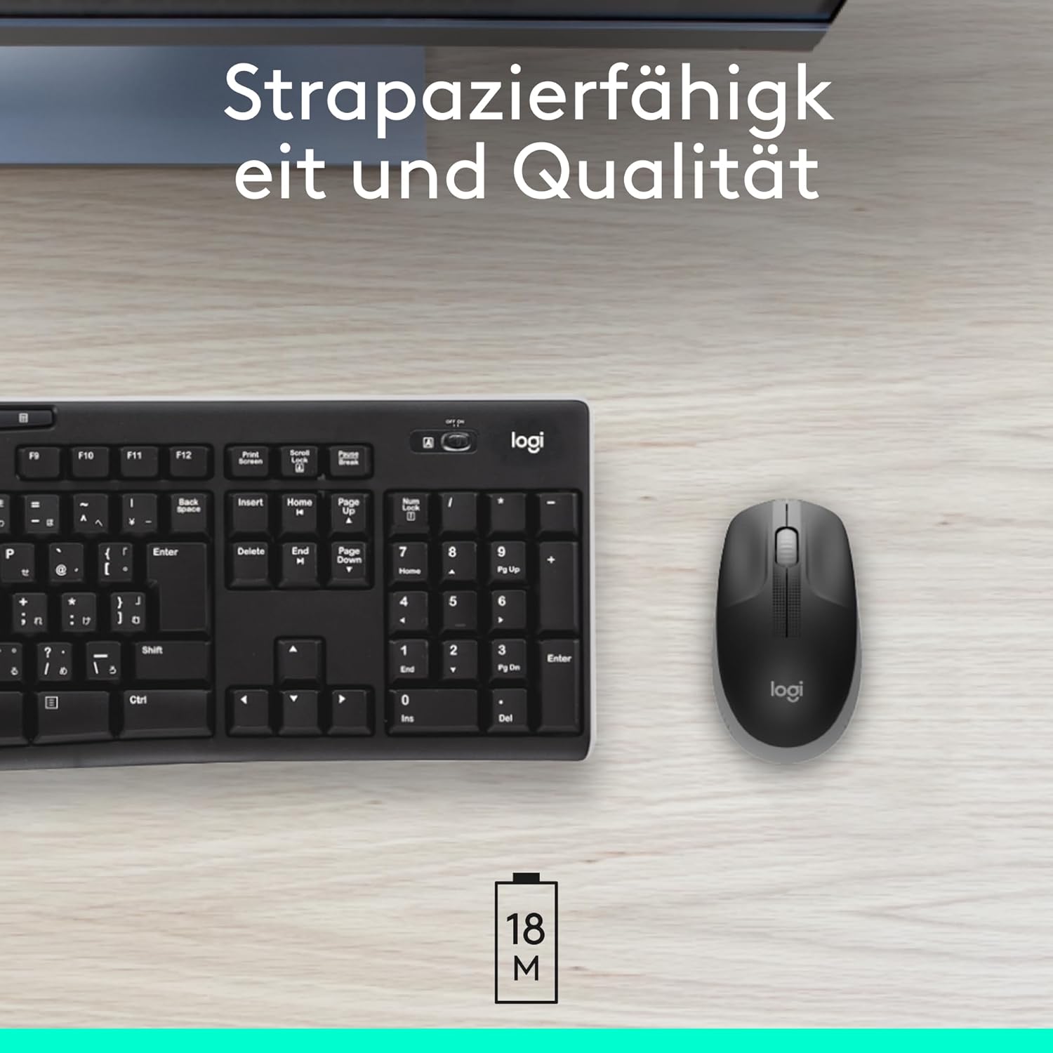 Logitech Wireless Mouse M190, Full Size Ambidextrous Curve Design, 18-Month Battery with Power Saving Mode, USB Receiver, Precise Cursor Control + Scrolling, Wide Scroll Wheel, Scooped Buttons