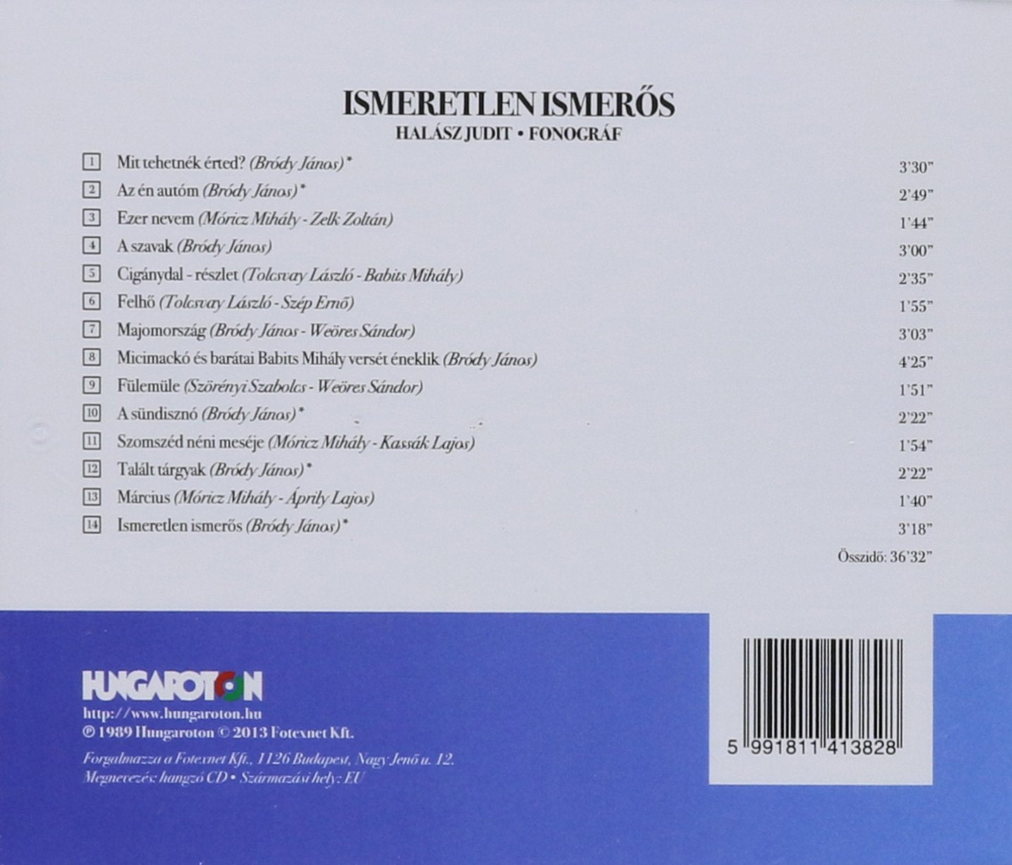 Halasz judit, chant ismerelten ismeros (chansons pour enfants