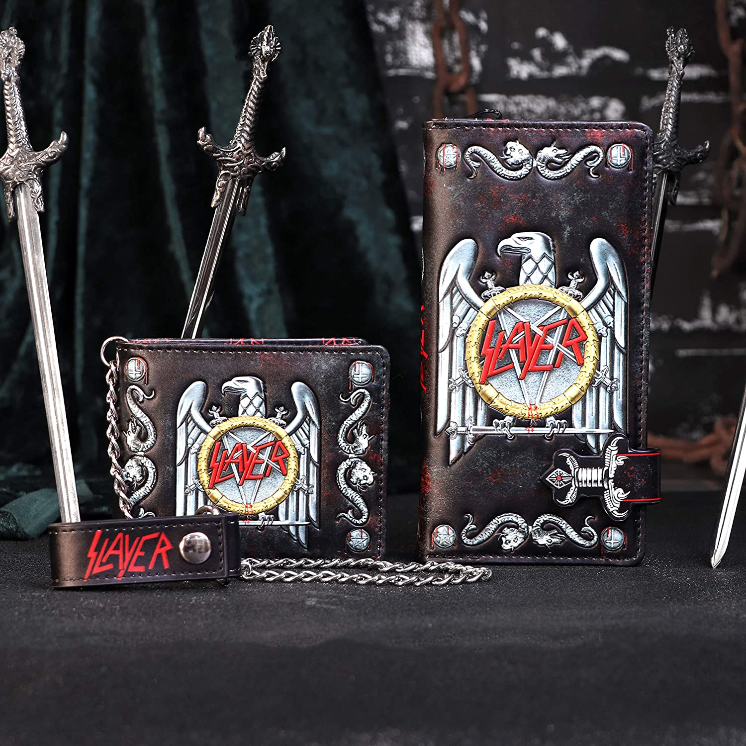 Nemesis Now Officially Licensed Slayer Eagle Logo Embossed Wallet Purse, Black, 11cm