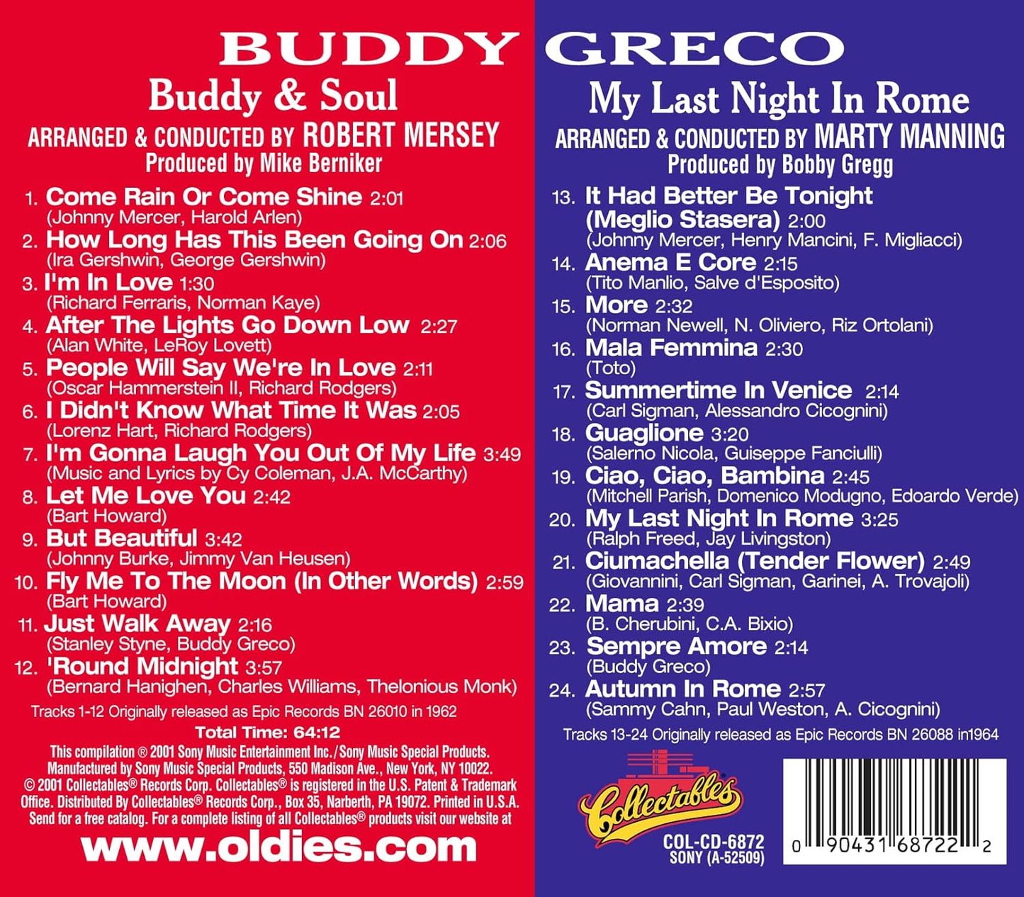 Buddy and Soul / My Last Night In Rome