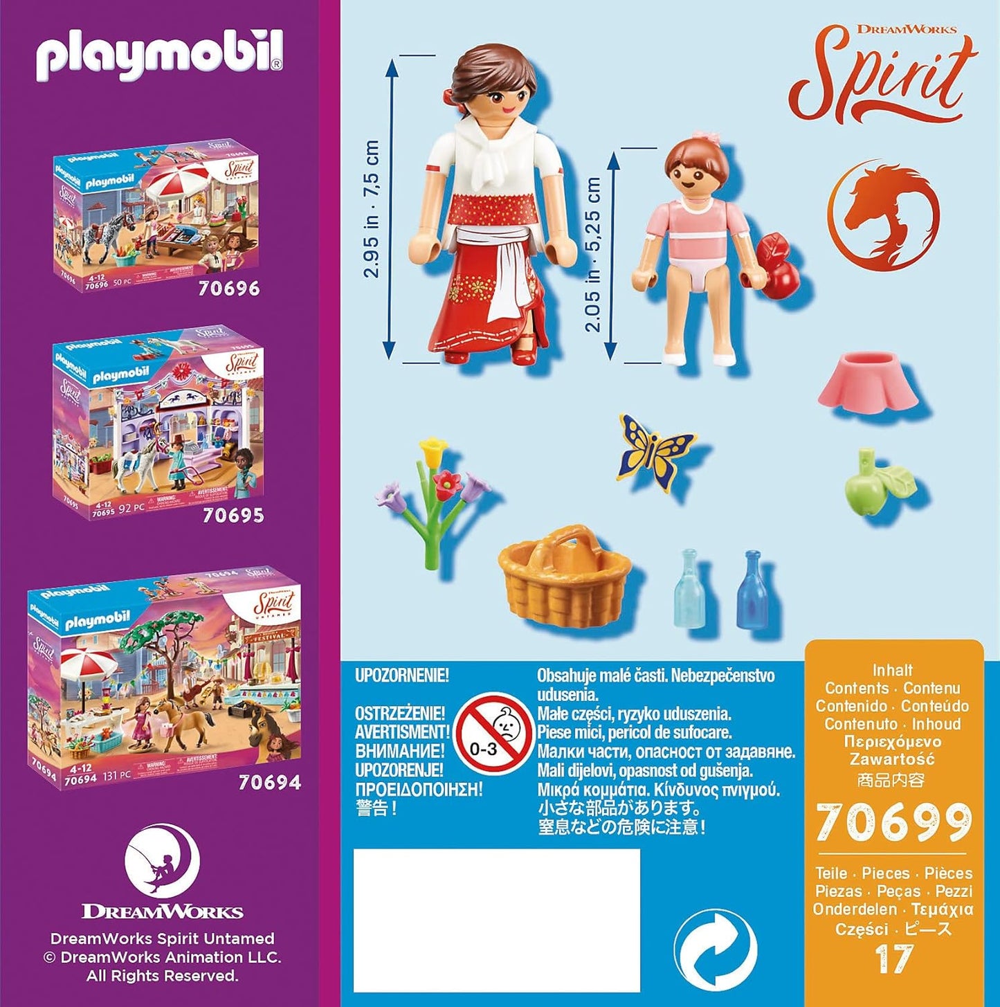 Playmobil DreamWorks Spirit Untamed 70699, La Piccola Lucky e Milagro, dai 4 Anni