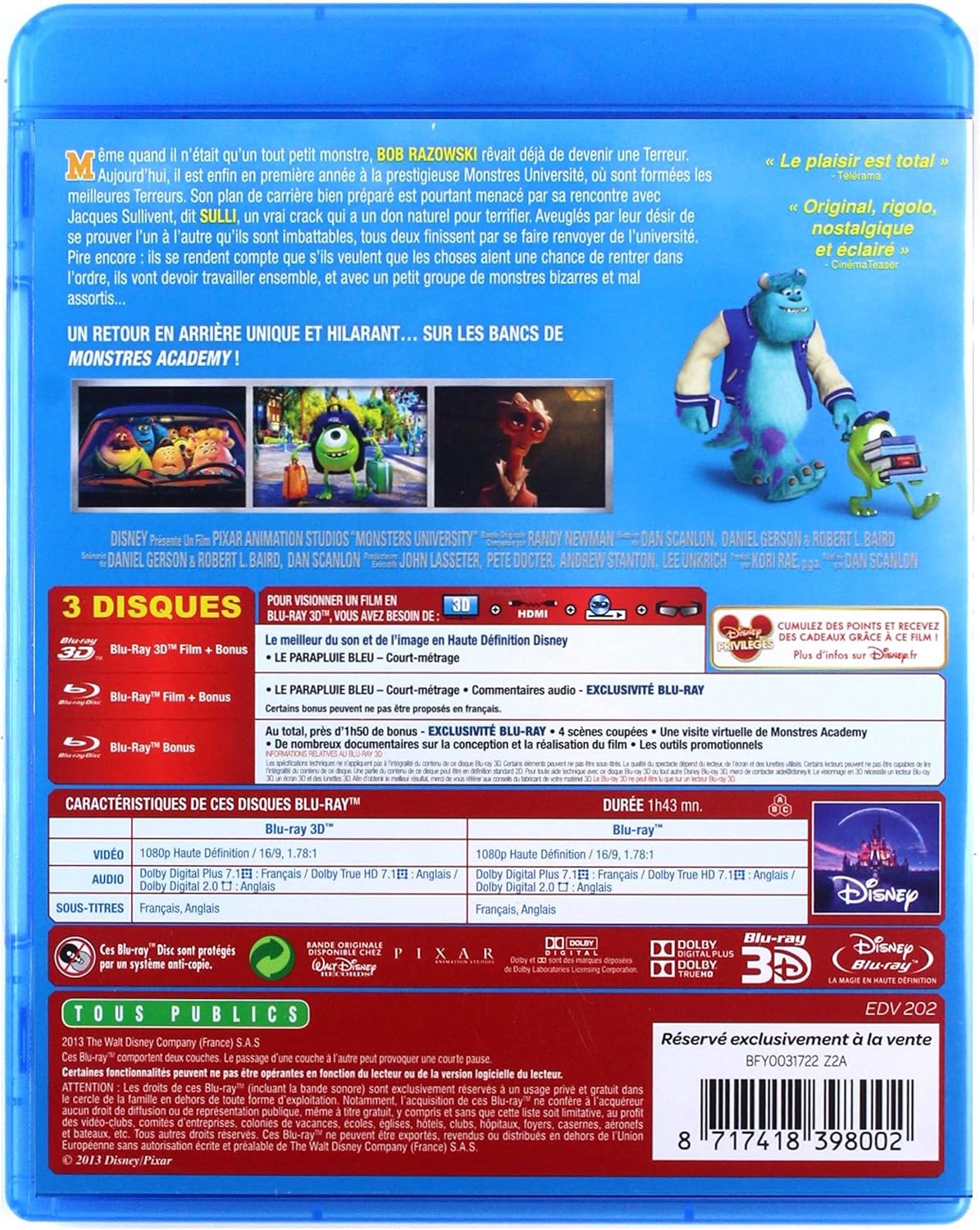 Monstres Academy - Combo Blu-ray 3D + Blu-ray 2D