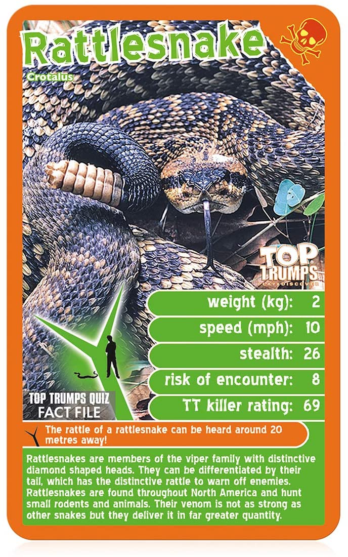 Top Trumps Deadliest Predators Classic Card Game, learn facts about the Great White Shark, Komodo Dragon and the King Cobra in this educational pack, gift and toy for boys and girls aged 4 plus Deadli