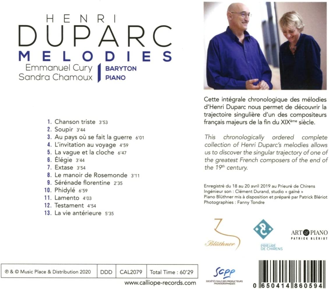 Henri Duparc Melodies