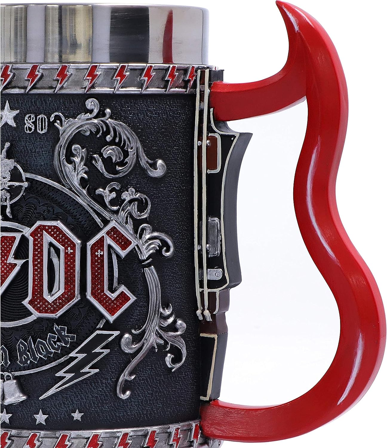 Nemesis Now Offiziell lizenzierte ACDC Back in Black Tankard Tasse, Edelstahl Harz, Schwarz, 1 Stück (1er Pack