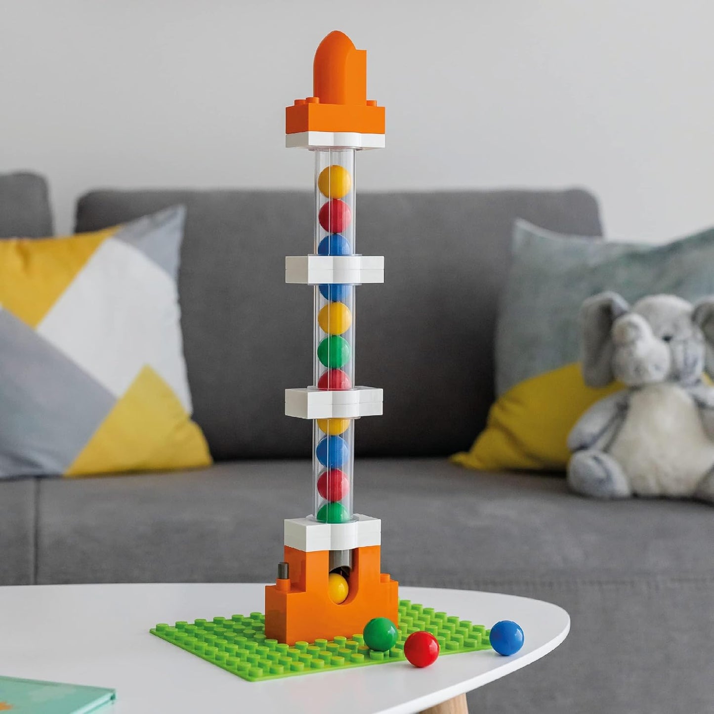 Hubelino 420596 Expansion set, Marble Run Lift Accessory, Compatible with popular bulding block system -24 pieces- For Ages 4 and Up (Made in Germany