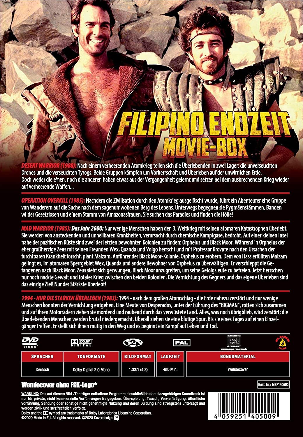 Filipino Endzeit Movie-Box: Mad Warriors of the Apocalypse (4 Filme auf 2 DVD