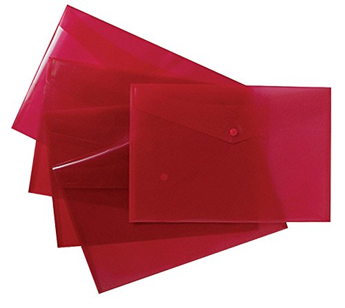 Tiger Folletos de plástico tamaño A4+ Foolscape - Paquete de 5 carpetas rojas