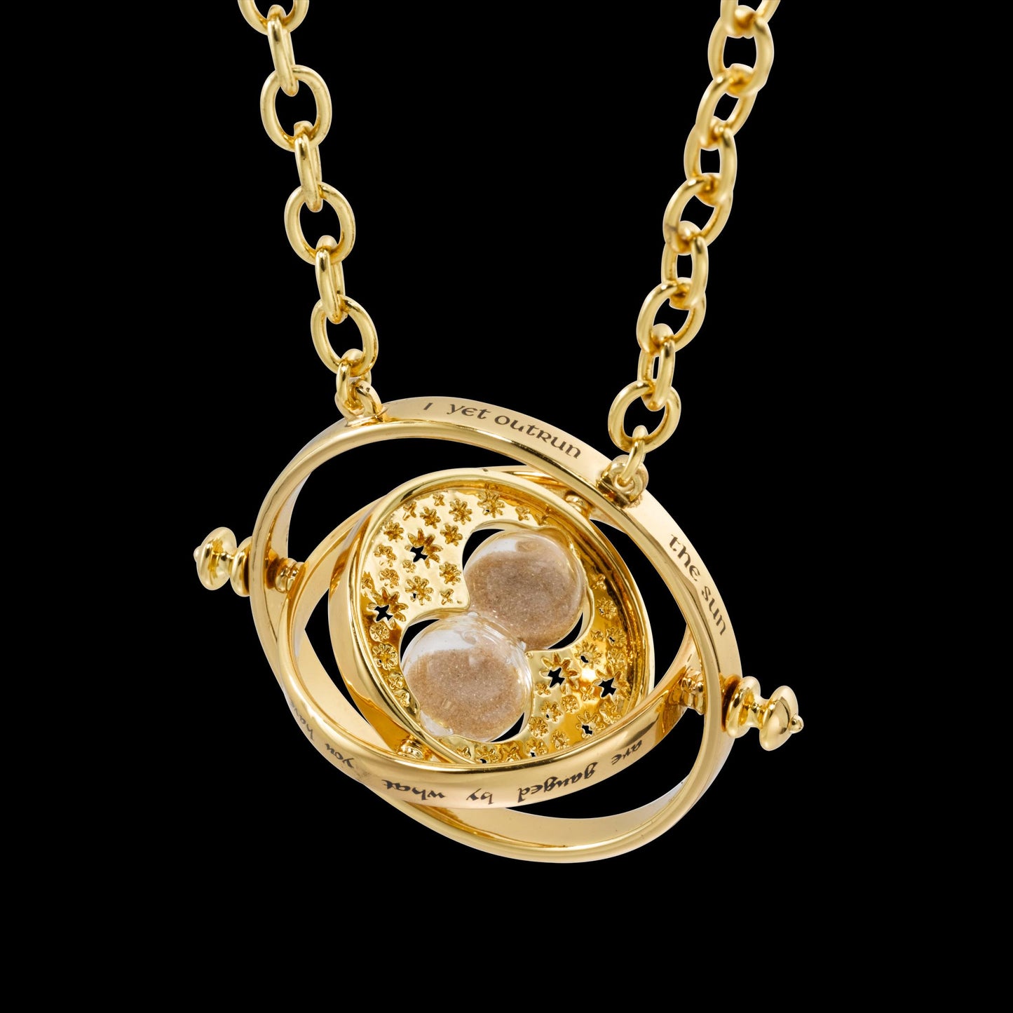 The Noble Collection Harry Potter Time Turner Special Edition - 24k Gold Plated Necklace in Collector's Display - Officially Licensed Film Set Movie Props Jewellery Gifts