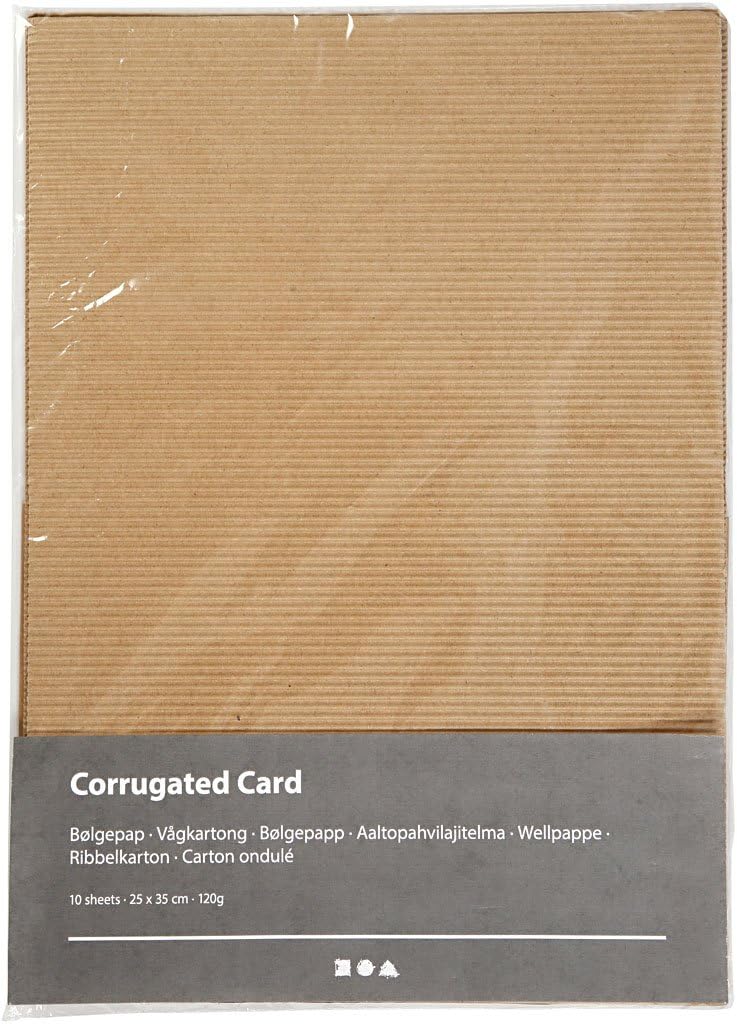Creativ 21963 Corrugated Card, sheet 25x35 cm, 120 gm, 10sheets
