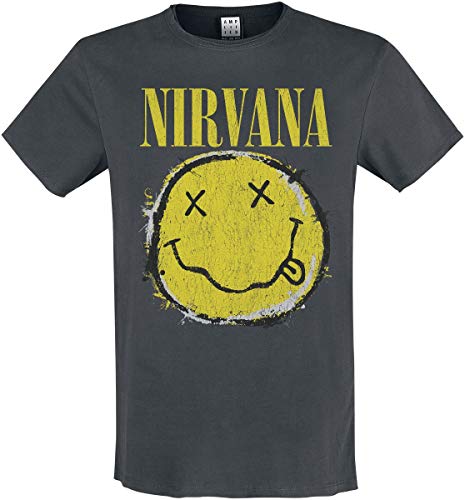 NIRVANA WORN OUT SMILY SHIRT - M