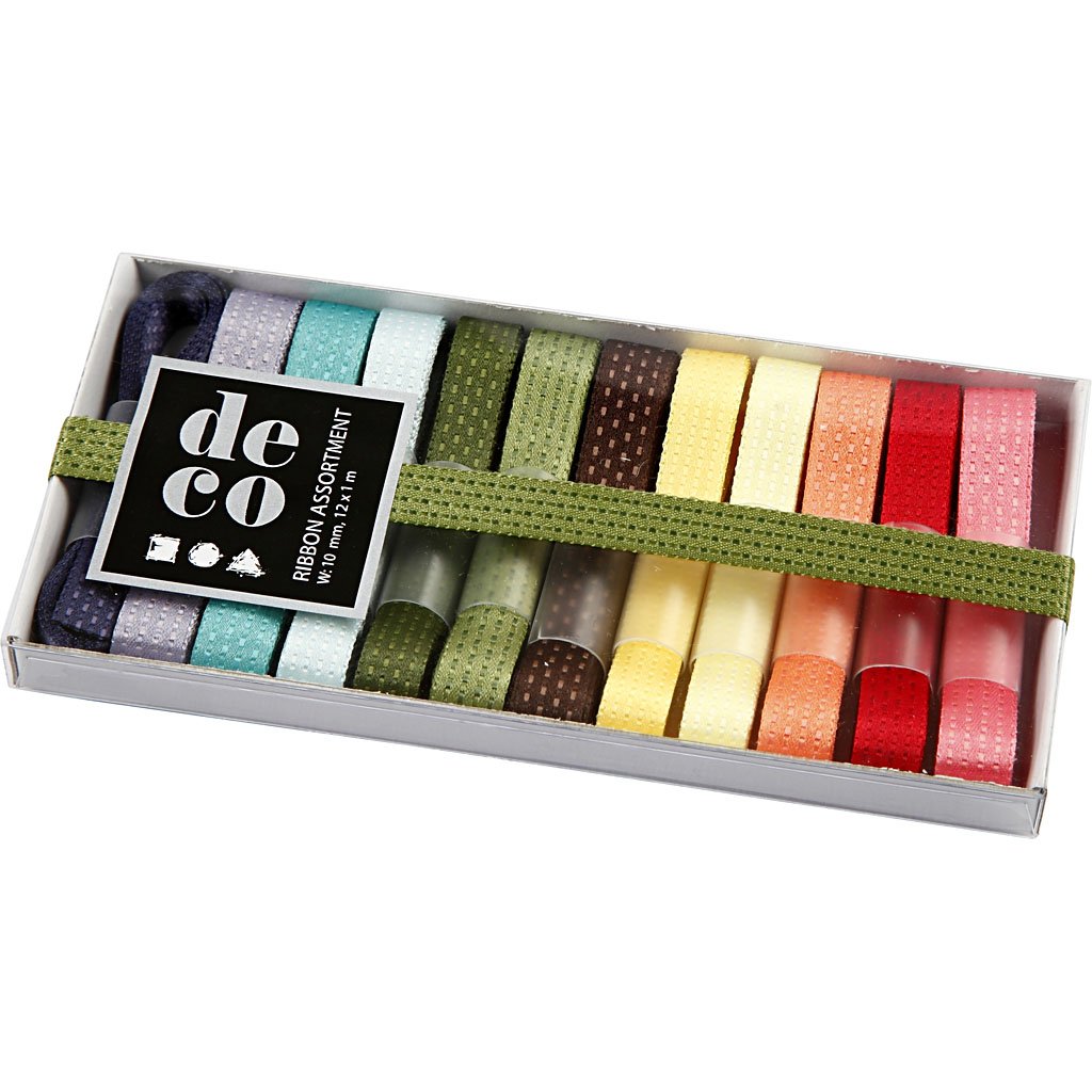 Creativ 10 mm 12 x 1 m Ribbon Collection, Assorted Colours