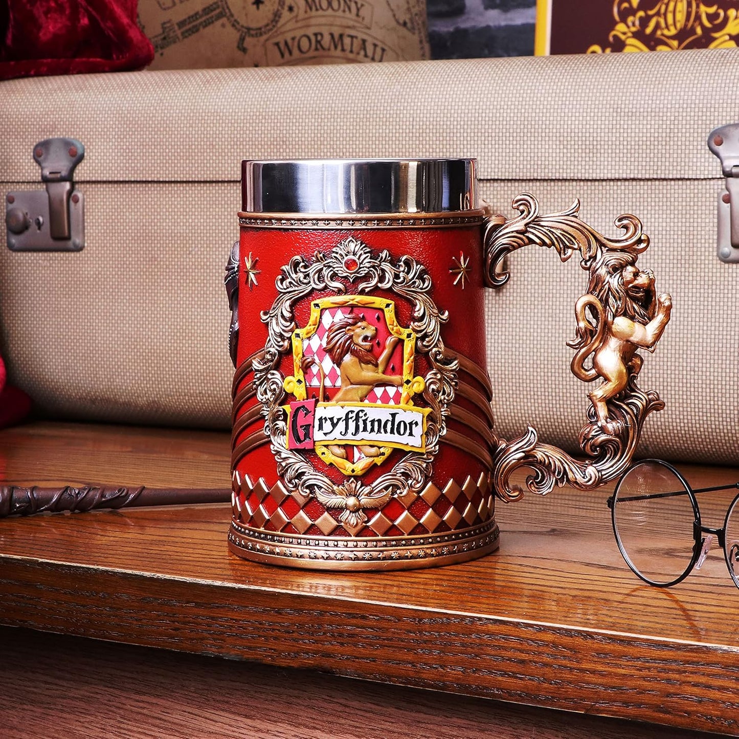 Nemesis Now Harry Potter Gryffindor Hogwarts House Collectible Tankard, Red Gold, 1 Count (Pack of 1