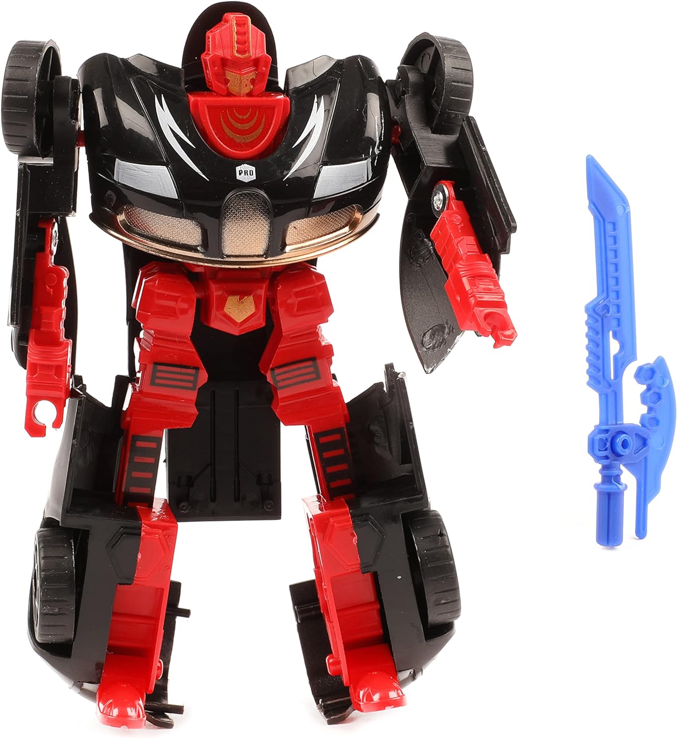 Toi-Toys Roboforces Transformers Robot de Voiture Déformé - Lot de 3 Set Robot Transformable Noir, Rouge et Orange - Figurine d'action Convertible Cadeaux Jouet pour Enfants à partir de 3 Ans - 20 cm