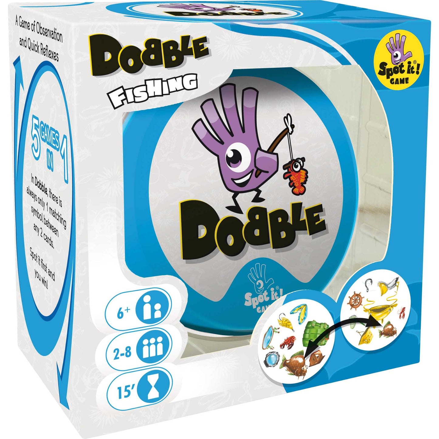 Asmodee | Dobble Fishing | Card Game | Ages 6+ | 2-8 Players | 15 Minutes Playing Time