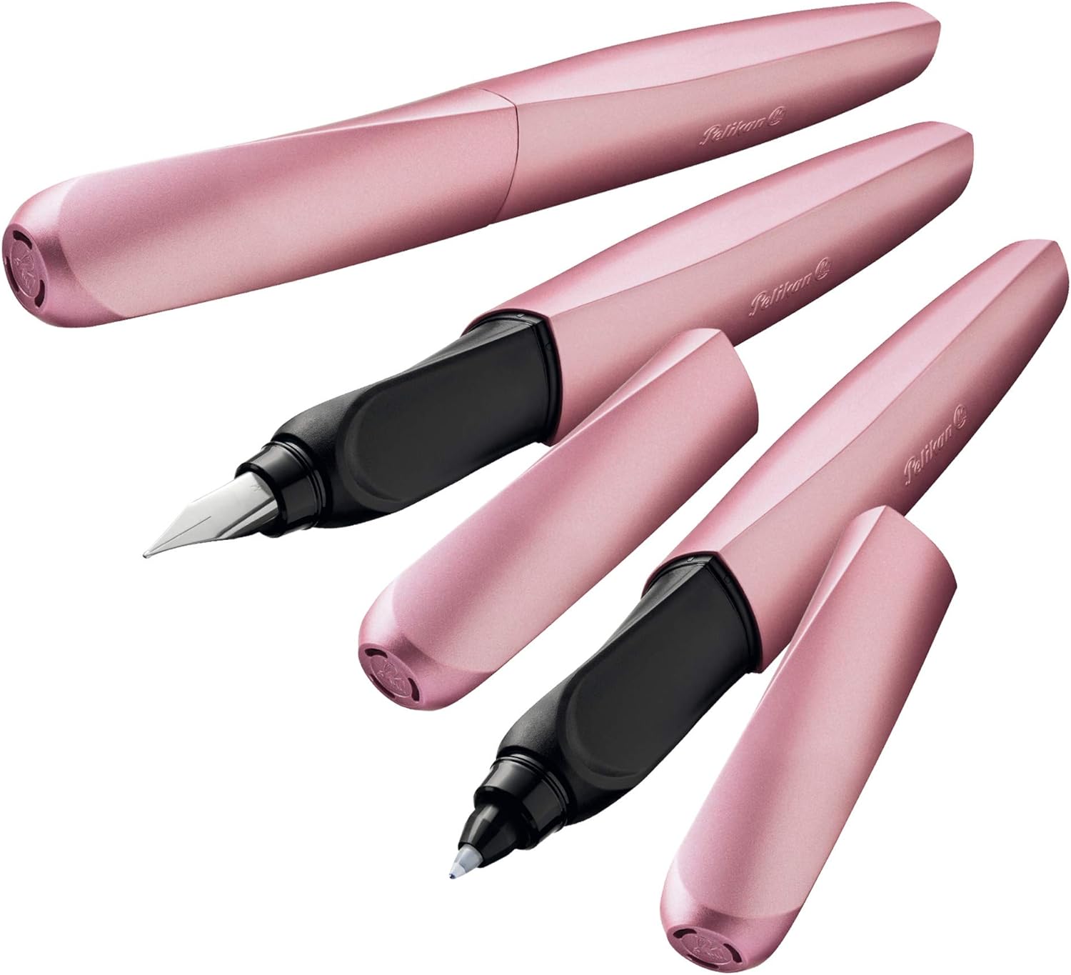 Pelikan Twist Fountain Pen with 1 Ink Cartridge, Medium Nib, Girly Rose, Boxed (806251