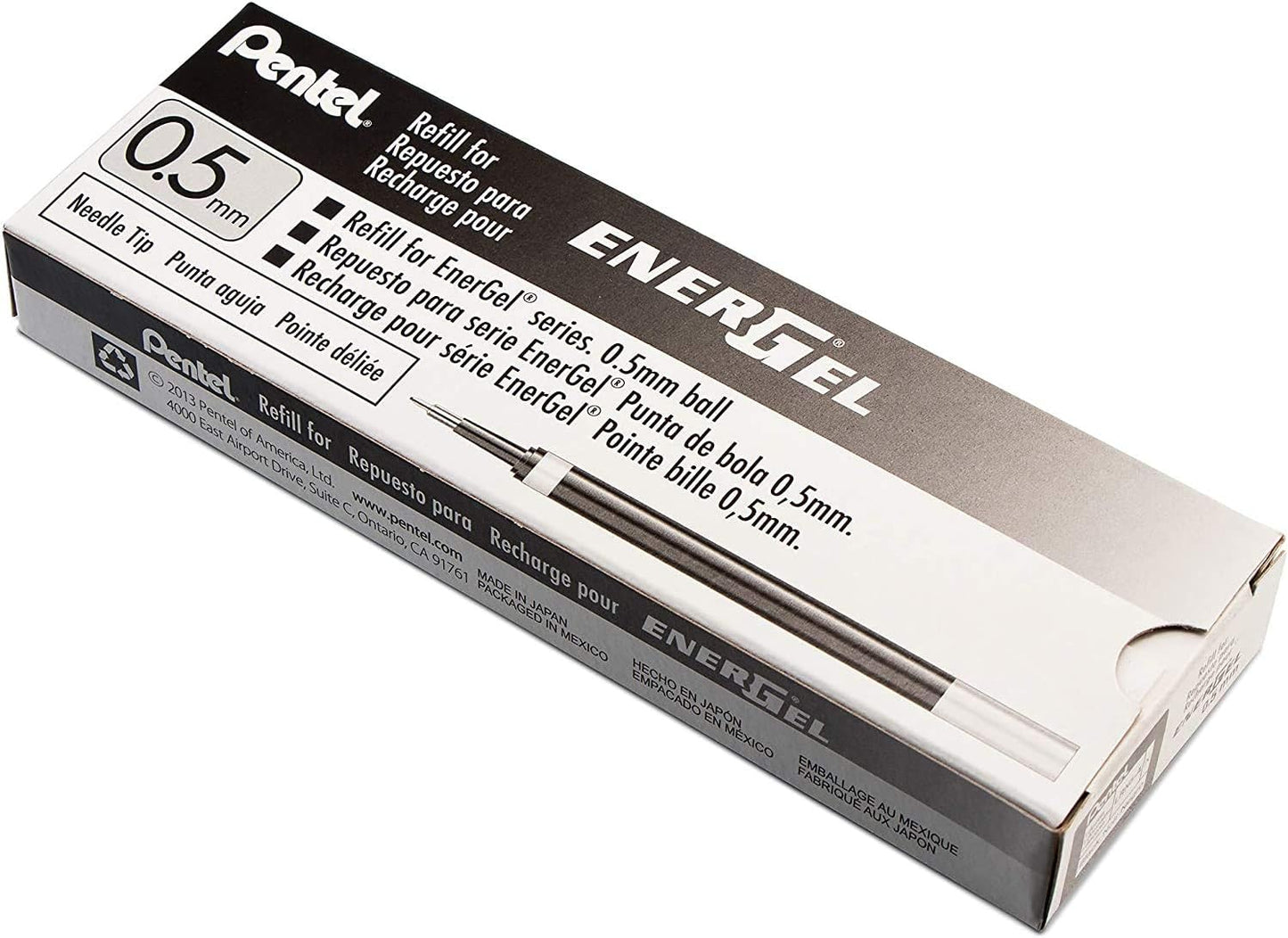 Pentel 0.5mm Energel Refill - Black, LRN5-A, 12 piece