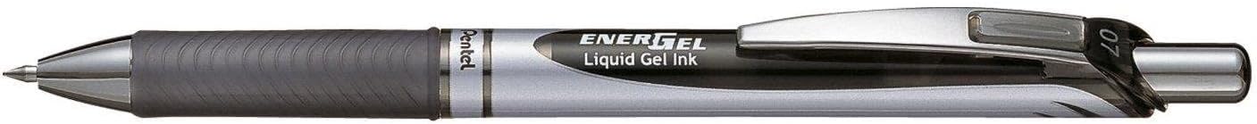 Pentel EnerGel Gel Rollerball Pen with Push Mechanism 0.7 mm Black | schwarz